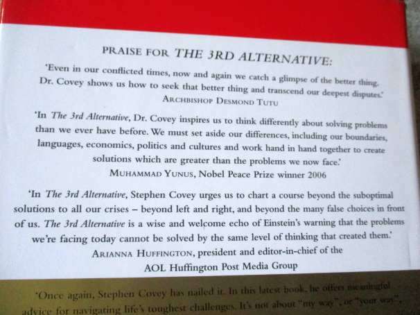 THE 3RD ALTERNATIVE - SOLVING LIFE'S MOST DIFFICULT QUESTIONS - STEPHEN R COVEY