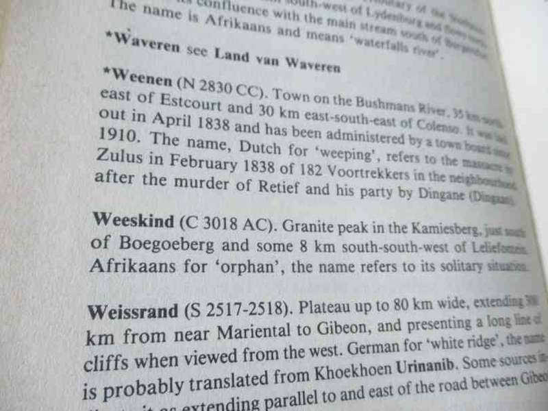 DICTIONARY OF SOUTHERN AFRICAN PLACE NAMES - P.E. RAPER
