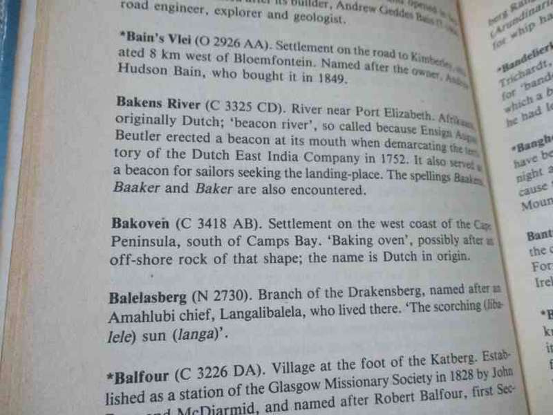 DICTIONARY OF SOUTHERN AFRICAN PLACE NAMES - P.E. RAPER