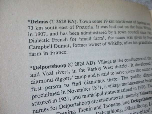 DICTIONARY OF SOUTHERN AFRICAN PLACE NAMES - P.E. RAPER