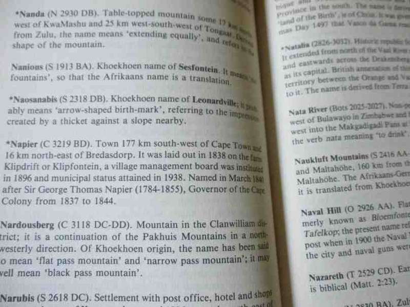 DICTIONARY OF SOUTHERN AFRICAN PLACE NAMES - P.E. RAPER