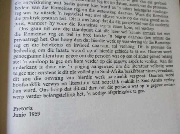 DIE OORSPRONG EN BETEKENIS VAN DIE ROMEINSE REG - DR PAUL VAN WARMELO