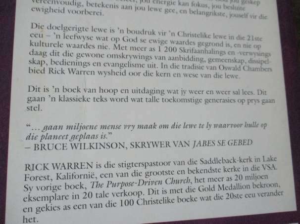 DIE DOELGERIGTE LEWE - WAT OP AARDE DOEN EK NOU EINTLIK HIER - RICK WARREN
