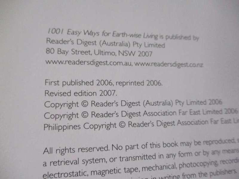 1001 EASY WAYS FOR EARTH-WISE LIVING - NATURAL AND ECO-FRIENDLY IDEAS THAT ...  - READERR'S DIGEST