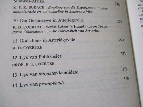 ETNOGRAFIESE STUDIES IN SUIDELIKE AFRIKA - J.F. ELOFF EN R.D. COERTZE