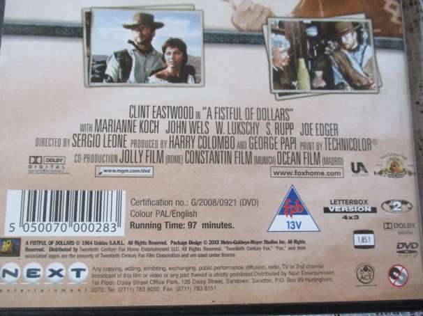 FISTFUL OF DOLLARS - CLINT EASTWOOD - WESTERN DVD