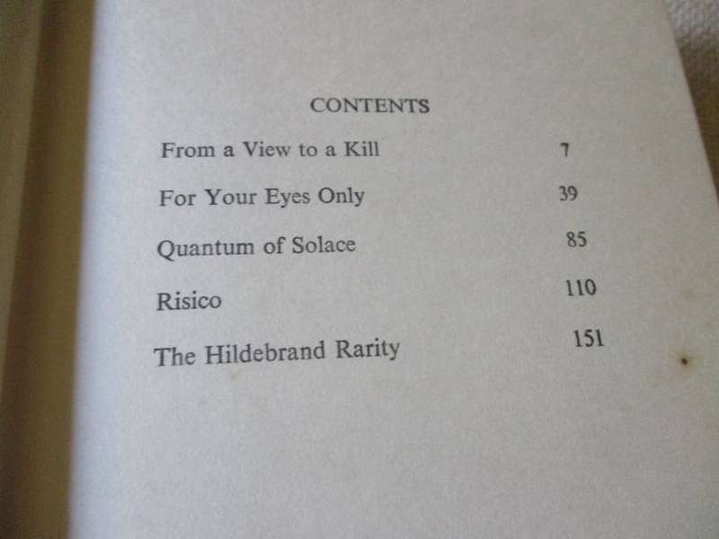 FOR YOUR EYES ONLY - FIVE SECRET OCCASIONS IN THE LIFE OF JAMES BOND - IAN FLEMING ( BOOK CLUB )