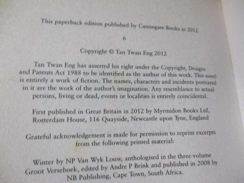 THE GARDEN OF EVENING MISTS - TAN TWAN ENG