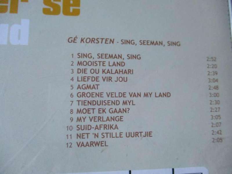 GE KORSTEN - SING SEEMAN SING ( CD )