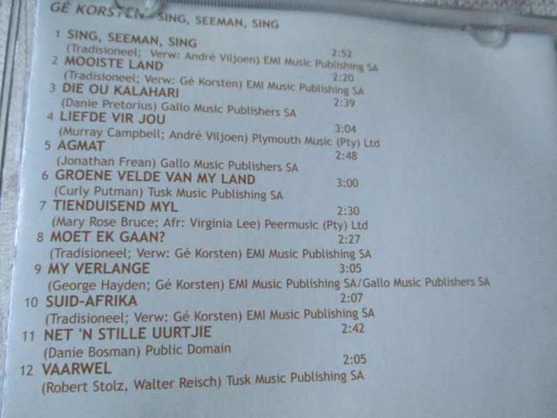 GE KORSTEN - SING SEEMAN SING ( CD )