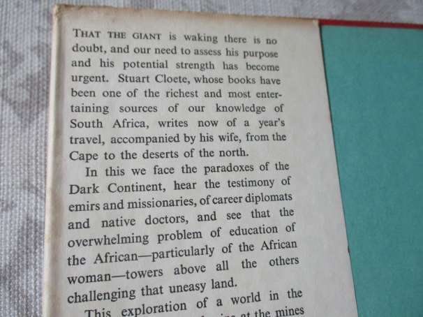 THE AFRICAN GIANT - A VIVID PANORAMA OF AFRICAN LIFE - STUART CLOETE