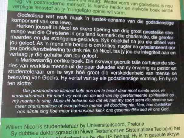 GODSDIENS WAT WERK - ONTDEK DIE SOORT GODSDIENS WAT VIR JOU DIE BESTE WERK - WILLEM NICOL