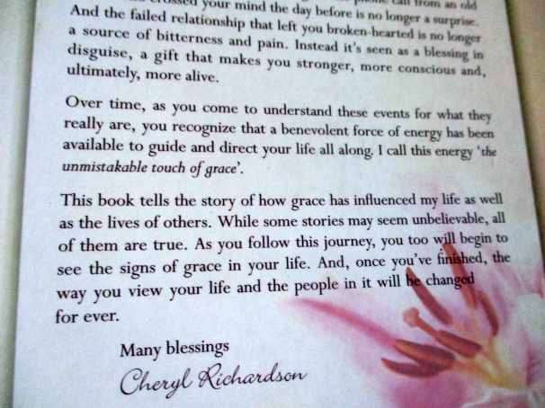 THE UNSMISTAKABLE TOUCH OF GRACE - CHERYL RICHARDSON