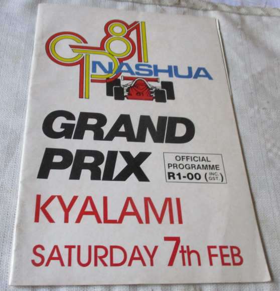 S.A. KYALAMI GRAND PRIX 7 FEBRUARY 1981 PROGRAMME