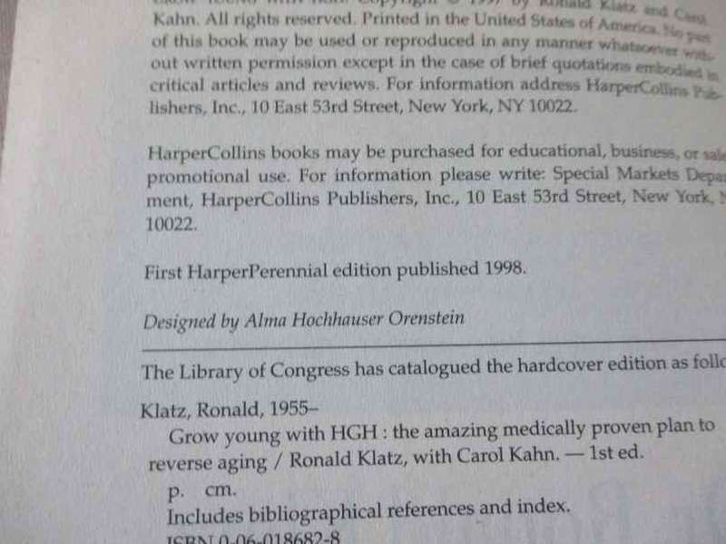 GROW YOUNG WITH HIGH - THE AMAZING MEDICAL PLAN TO REVERSE THE EFFECTS OF AGING ..- Dr RONALD KLATZ