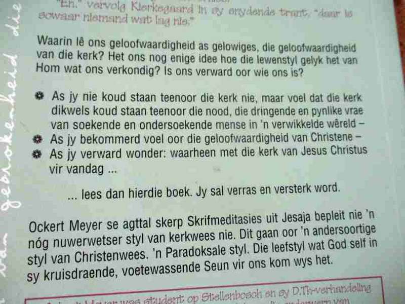 DIE HEELHEID VAN GEBROKENHEID - N' NUWE STYL VAN KERK- EN CHRISTENWEES - OCKERT MEYER