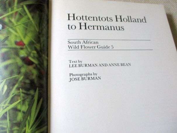 HOTTENTOTS HOLLAND TO HERMANUS - SOUTH AFRICAN WILD FLOWER GUIDE 5 - LEE BURMAN AND ANNE BEAN