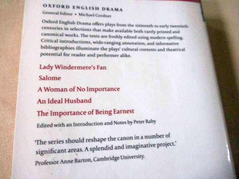 THE IMPORTANCE OF BEING EARNEST and Other Plays - OXFORD WORLD'S CLASSICS