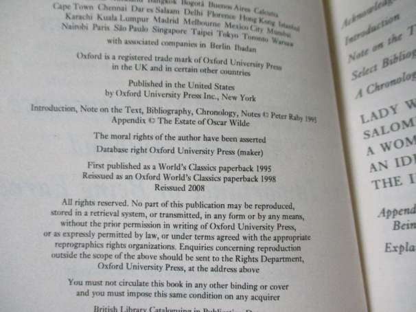 THE IMPORTANCE OF BEING EARNEST and Other Plays - OXFORD WORLD'S CLASSICS