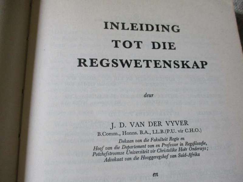 INLEIDING TOT REGSWETENSKAP - VAN DER VYVER & VAN ZYL