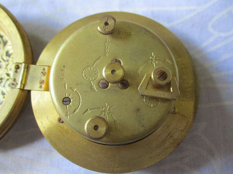 VINTAGE ORNATE JAEGER RECITAL 8 DAY ALARM CLOCK