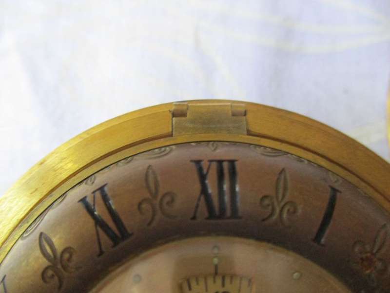 VINTAGE ORNATE JAEGER RECITAL 8 DAY ALARM CLOCK