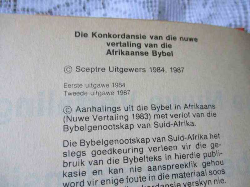 DIE NUWE VERTALING BYBEL KONKORDANSIE - DAVID V CINAMON