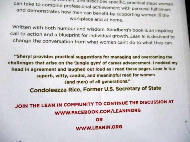 LEAN IN - WOMEN, WORK,  AND THE WILL TO LEAD - SHERYL SANDBERG -  COO OF FACEBOOK