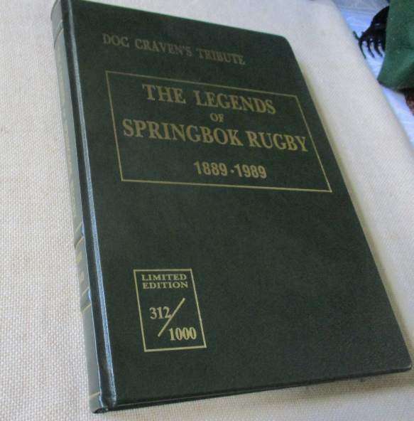THE LEGENDS OF SPRINGBOK RUGBY 1889 - 1989  - DOC CRAVEN'S TRIBUTE ( DELUXE EDITION 312/1000 )