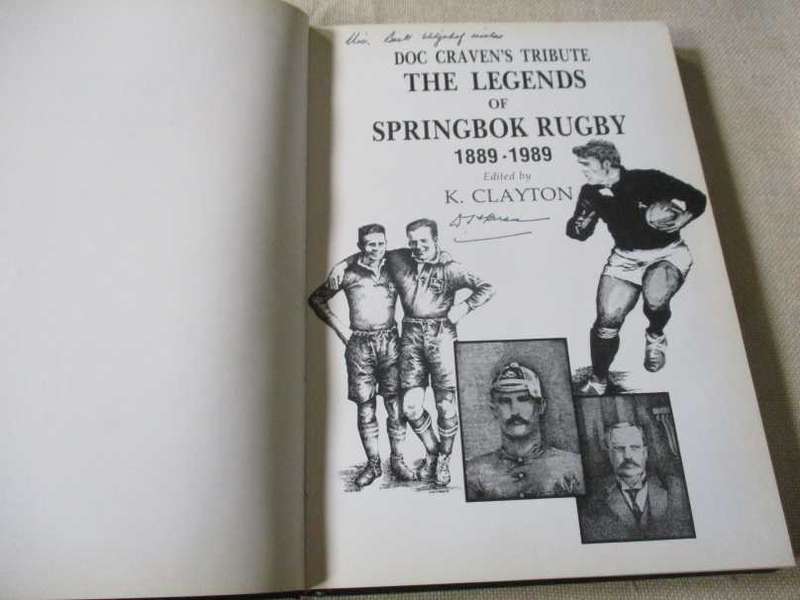 THE LEGENDS OF SPRINGBOK RUGBY 1889 - 1989  - DOC CRAVEN'S TRIBUTE ( DELUXE EDITION 312/1000 )
