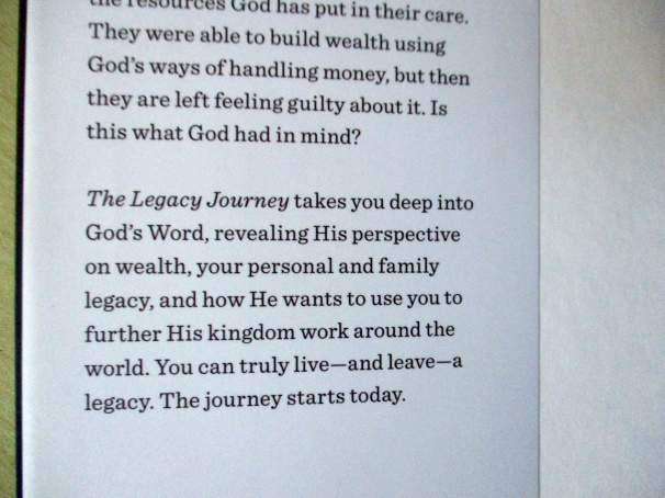 THE LEGACY JOURNEY - A RADICAL VIEW OF BIBLICAL WEALTH AND GENEROSITY - DAVE RAMSEY