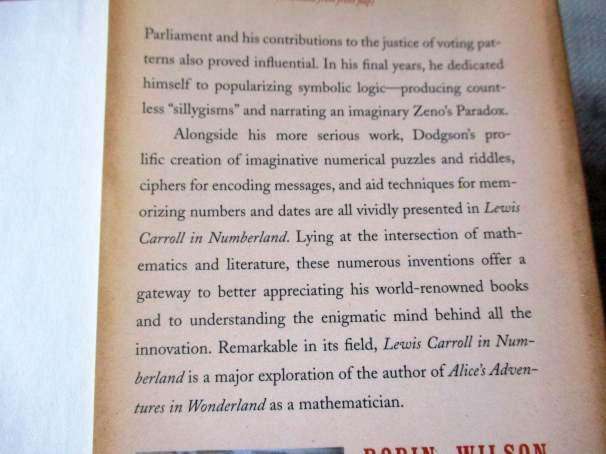 LEWIS CARROLL IN NUMBERLAND - HIS FANTASTICAL MATHEMATICAL LOGICAL LIFE - ROBIN WILSON