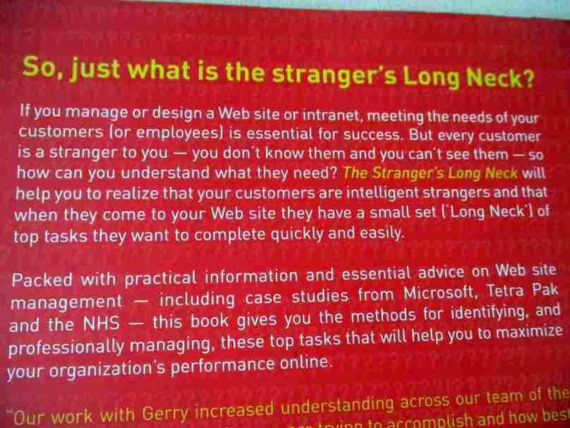 THE STRANGER'S LONG NECK - HOW TO DELIVER WHAT YOUR CUSTOMERS REALLY WANT ONLINE - GERRY McGOVERN