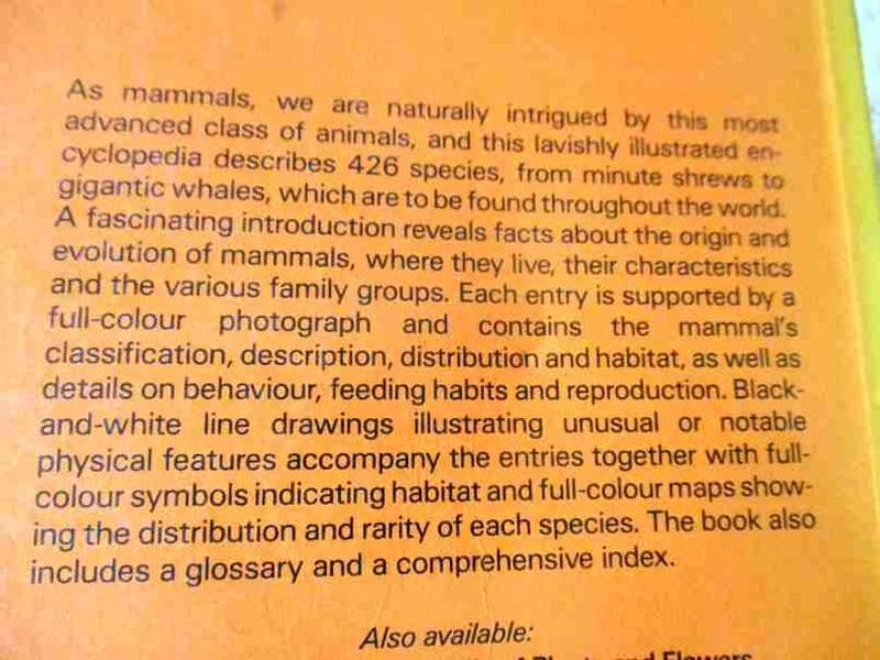 THE MACDONALD ENCYCLOPEDIA OF MAMMALS - LUIGI BOITANI