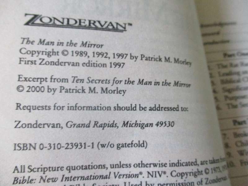 THE MAN IN THE MIRROR - SOLVING THE 24 PROBLEMS MEN FACE - PATRICK MORLEY