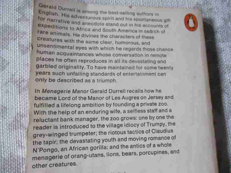 MENAGERIE MANOR - GERALD DURRELL
