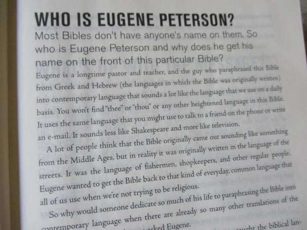 THE MESSAGE - THE NEW TESTAMENT IN CONTIMPORARY LANGUAGE - EUGENE H PETERSON