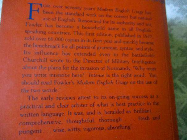 A DICTIONARY OF MODERN ENGLISH USAGE - H.W. FOWLER