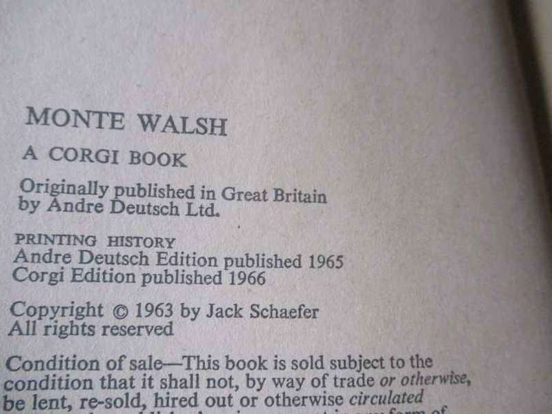 MONTE WASLH - JACK SCHAEFER ( western )