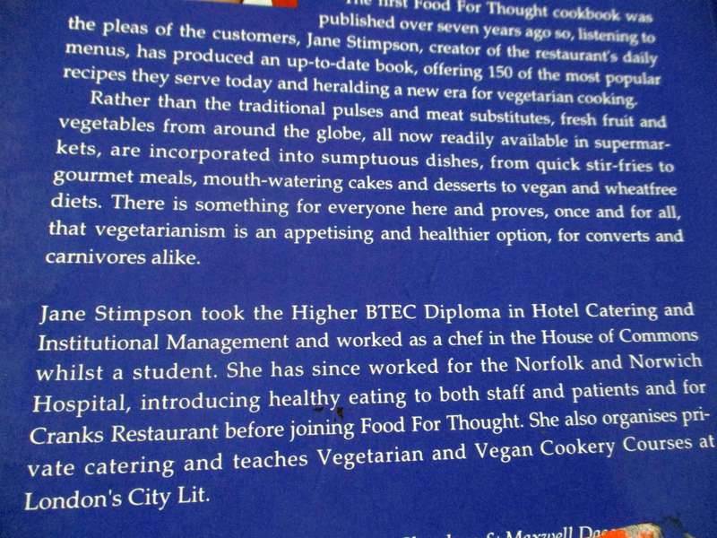 NEW FOOD FOR THOUGHT - A NEW ERA IN VEGETARIAN CUISINE - JANE STIMPSON