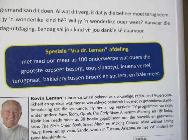 n' NUWE KIND TEEN VRYDAG - VERANDER JOU KIND SE HOUDING, GEDRAG, KARAKTER IN 5 DAE - Dr LEVIN LEMAN