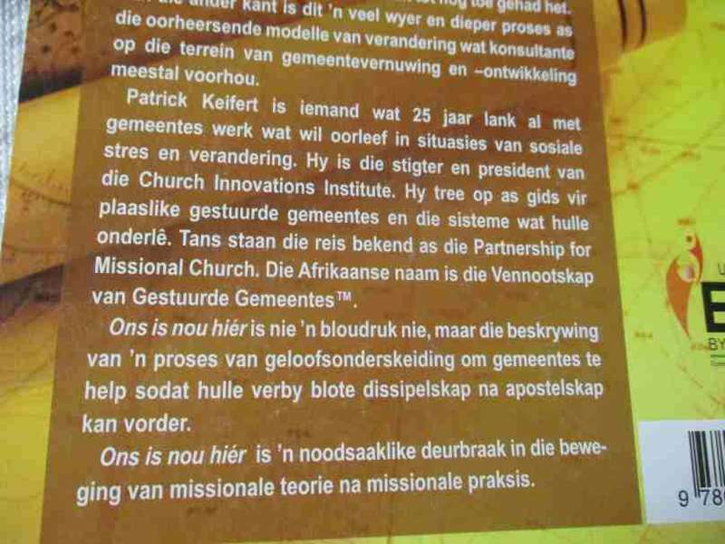 ONS IS NOU HIER - N' MISSIONALE ONTDEKKINGSREIS - PATRICK KEIFERT