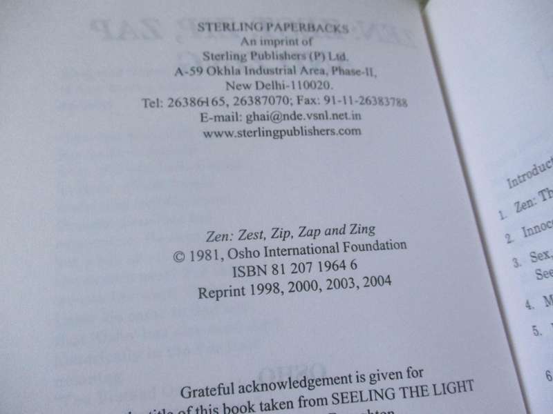 ZEN : ZEST, ZIP, ZAP AND ZING - OSHO