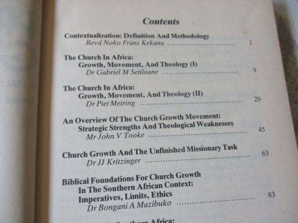 PANGS OF GROWTH - A DIALOGUE ON CHURCH GROWTH IN SOUTHERN AFRICA - EDITED BY GABRIEL M SETILOANE
