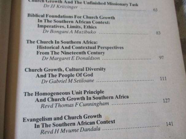 PANGS OF GROWTH - A DIALOGUE ON CHURCH GROWTH IN SOUTHERN AFRICA - EDITED BY GABRIEL M SETILOANE
