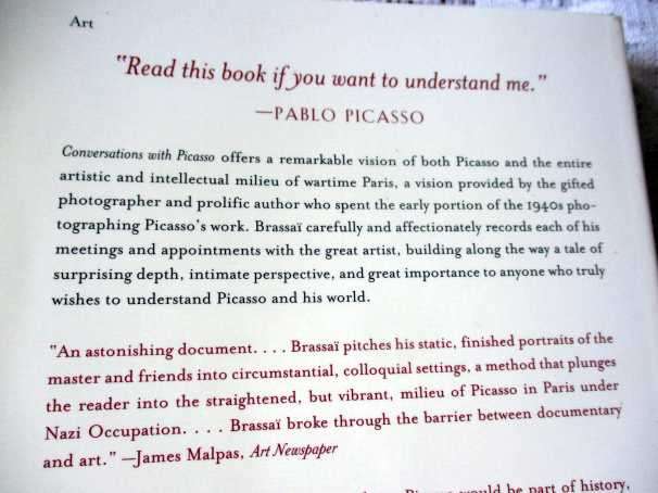 CONVERSATIONS WITH PICASSO - BRASSAI - TRANSLATED BY JANE MARIE TODD - UNIVERSITY OF CHICAGO PRESS