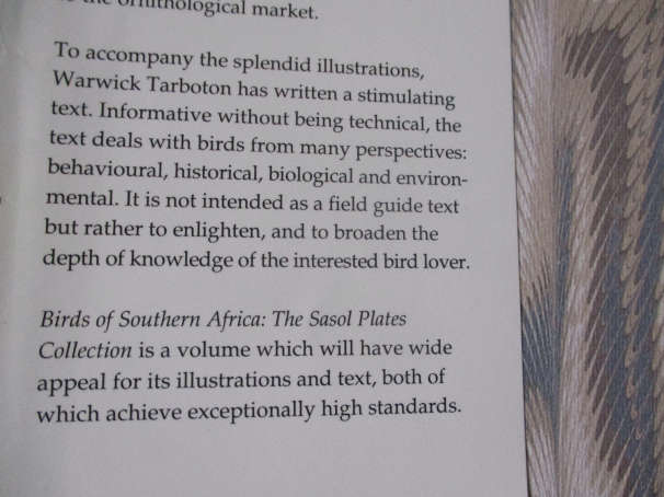 BIRDS OF SOUTHERN AFRICA - THE SASOL PLATES COLLECTION - PETER HAYMAN & NORMA ARLOTT