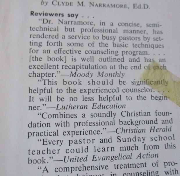 THE PSYCHOLOGY OF COUNSELING - CLYDE  M NARRAMORE
