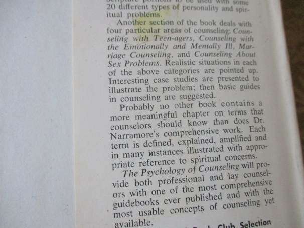 THE PSYCHOLOGY OF COUNSELING - CLYDE  M NARRAMORE