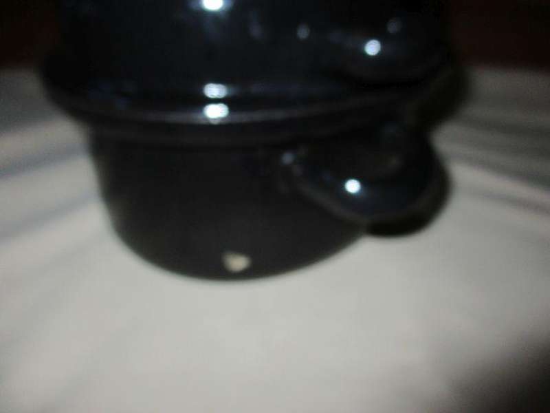 HEAVY SOLID CAST IRON AND ENAMEL  ROASTING LIDDED DISH